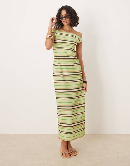 Fallen Twist Shoulder Midi Dress