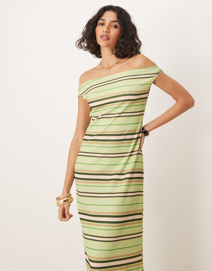 Fallen Twist Shoulder Midi Dress