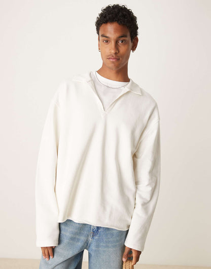 Oversized Polo With Raw Hem