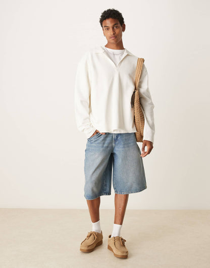 Oversized Polo With Raw Hem