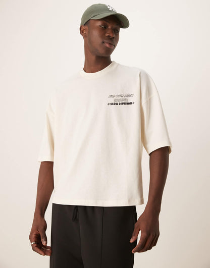 Oversize Drop Shoulder T-Shirt Withy Slow Sunday Graphic