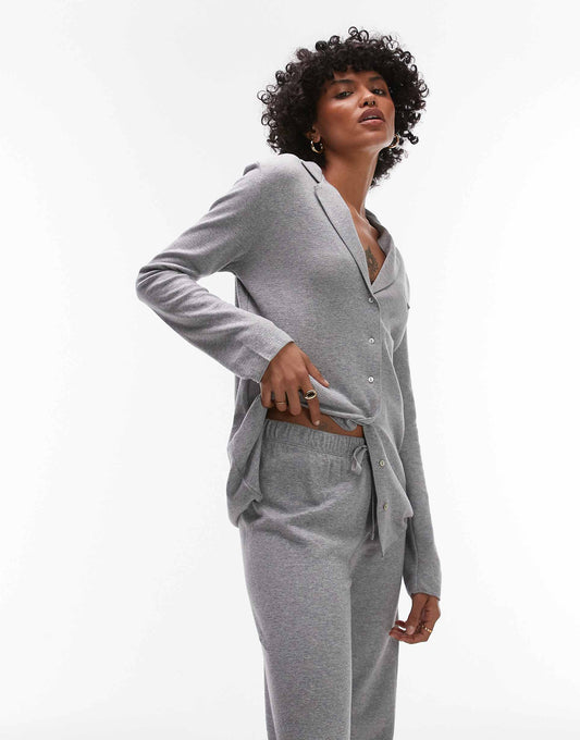 Brushed Cotton Soft Touch Pyjama Shirt Co-Ord