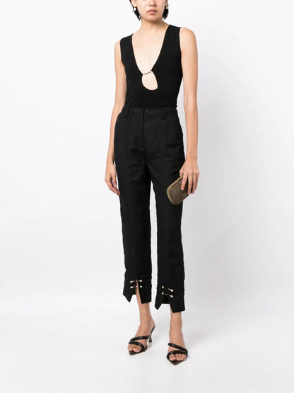 Zita Slit-Detail Tapered Trousers