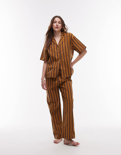 Cotton Wide Leg Pyjama Trouser Co-Ord