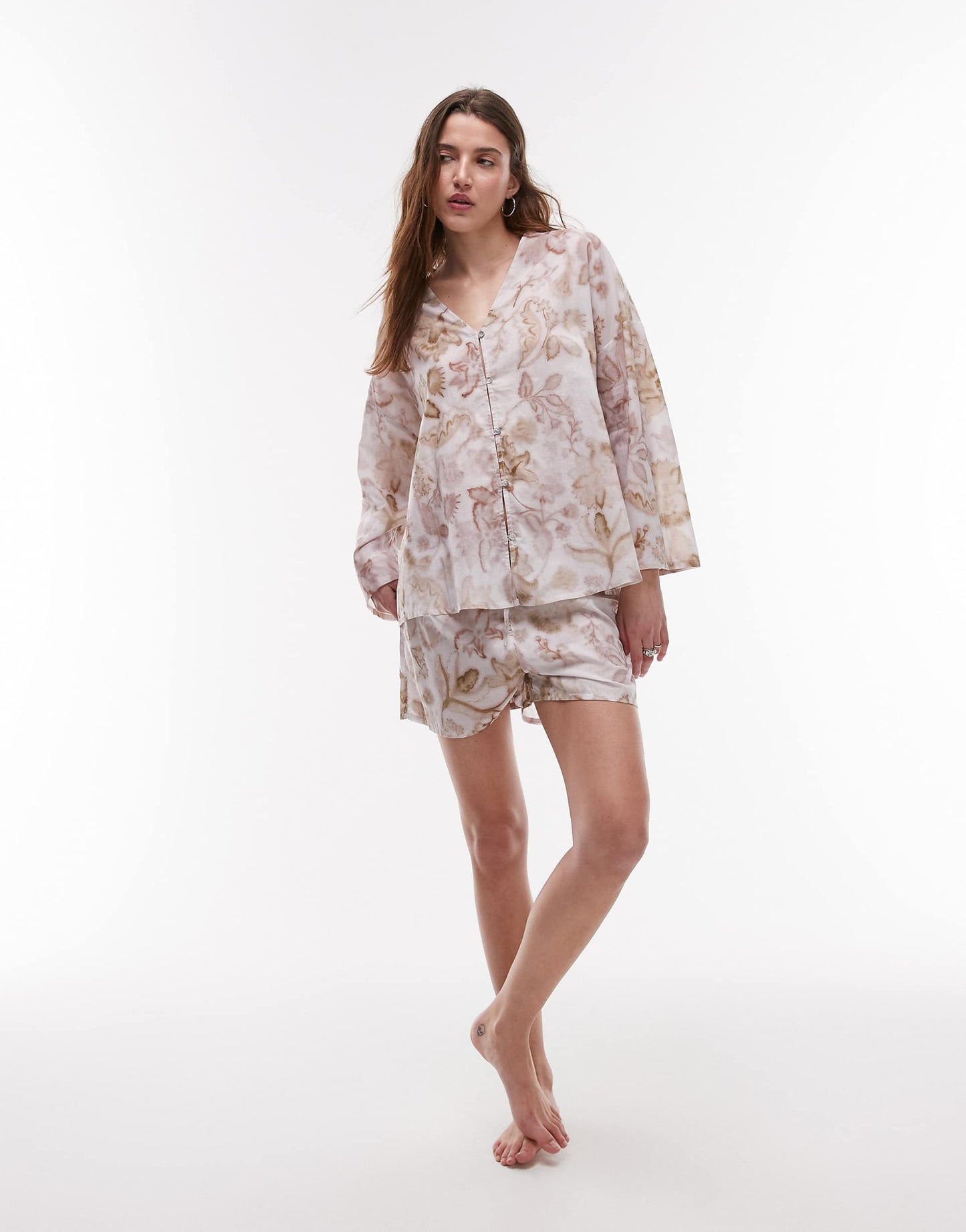 Mix And Match Cotton Pyjama Shirt And Short Co-Ord
