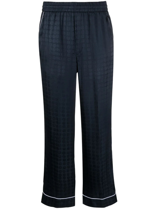 Circle-Motif Straight-Leg Trousers
