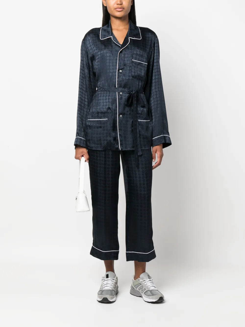 Circle-Motif Straight-Leg Trousers