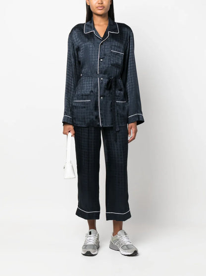Circle-Motif Straight-Leg Trousers