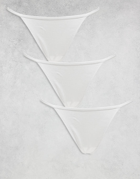 Ribbed Thong 3-Pack