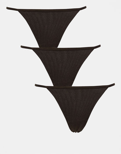 Ribbed Thong 3-Pack