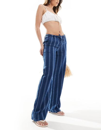 Striped Trouser With Elasticated Waist