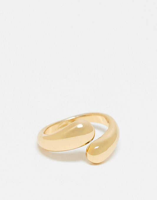 14K Gold Plated Chunky Ring With Wrap Around Ring Design