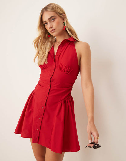 Sleeveless Shirt Mini Dress
