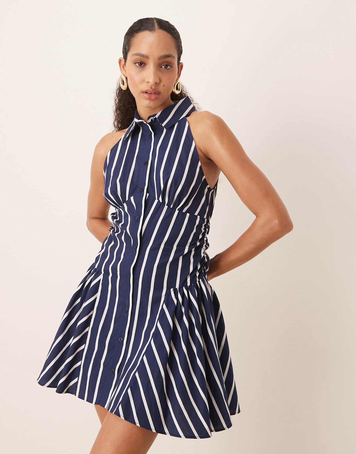 Sleeveless Shirt Mini Dress
