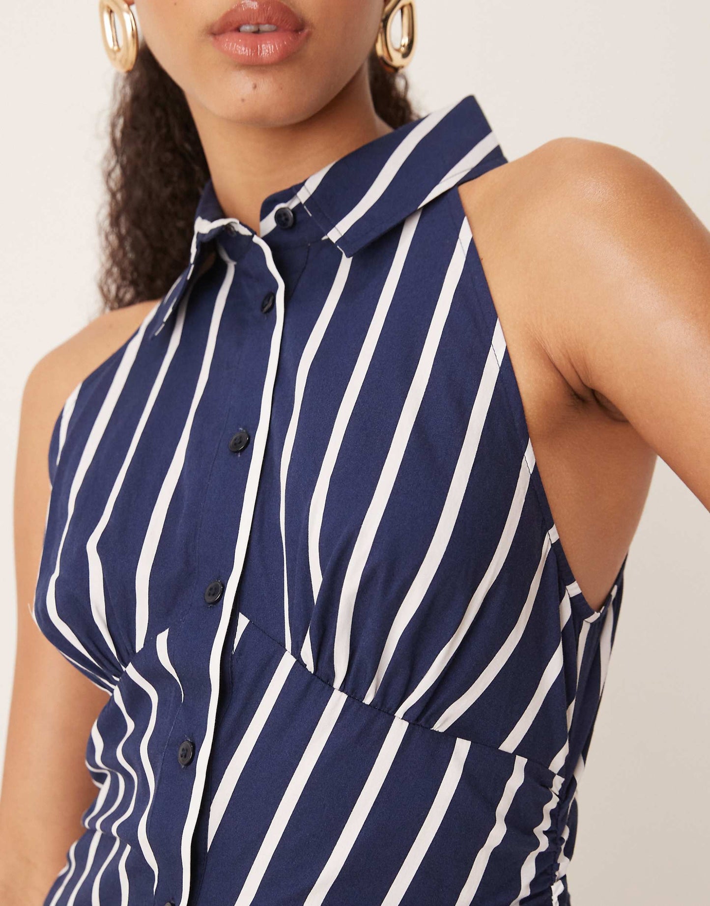 Sleeveless Shirt Mini Dress