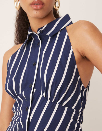 Sleeveless Shirt Mini Dress