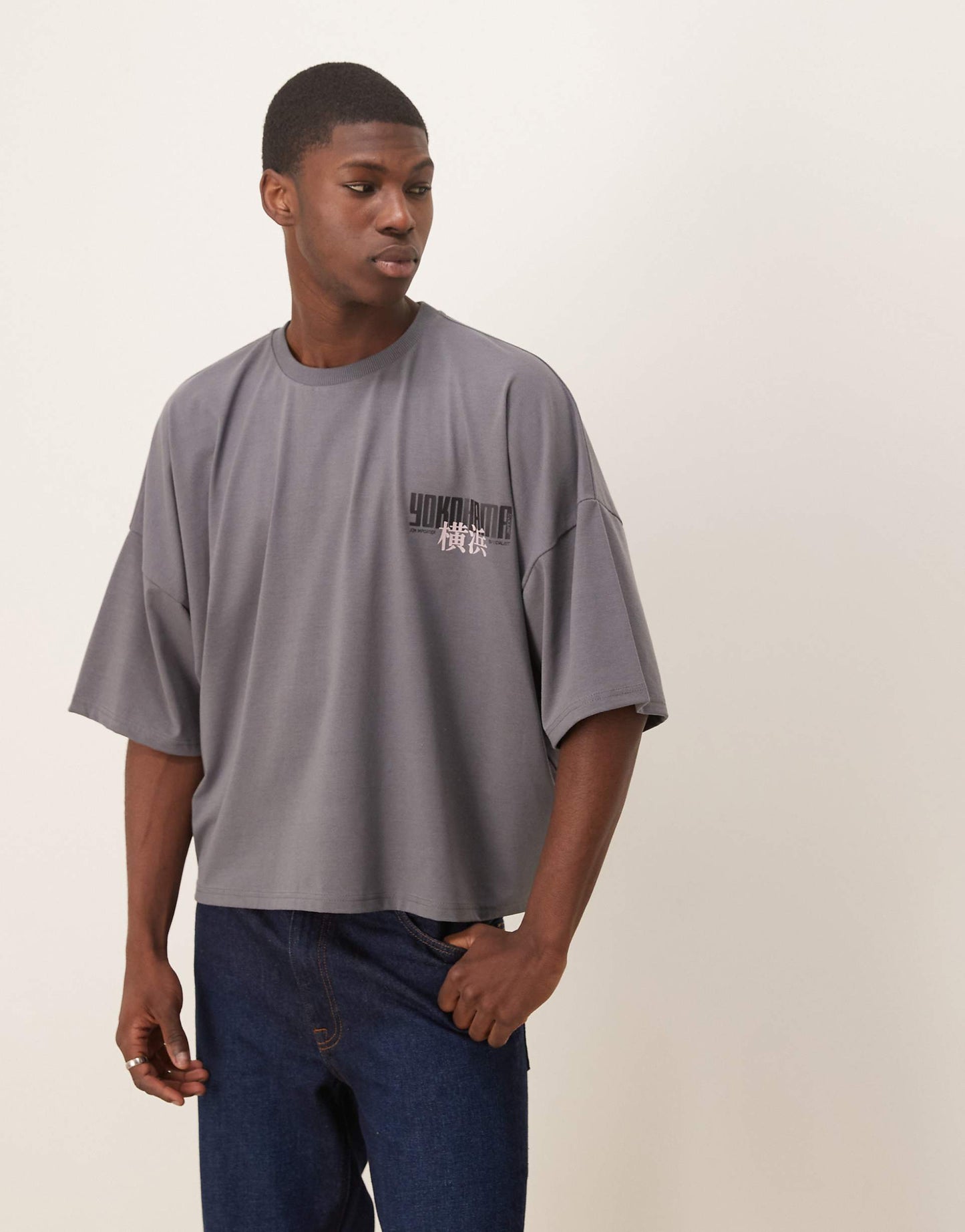 Oversize Drop Shoulder Boxy T-Shirt With Car Graphic