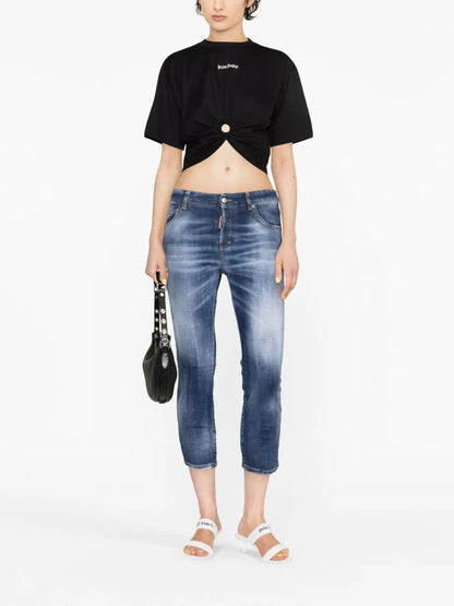 Distressed Cropped Jeans