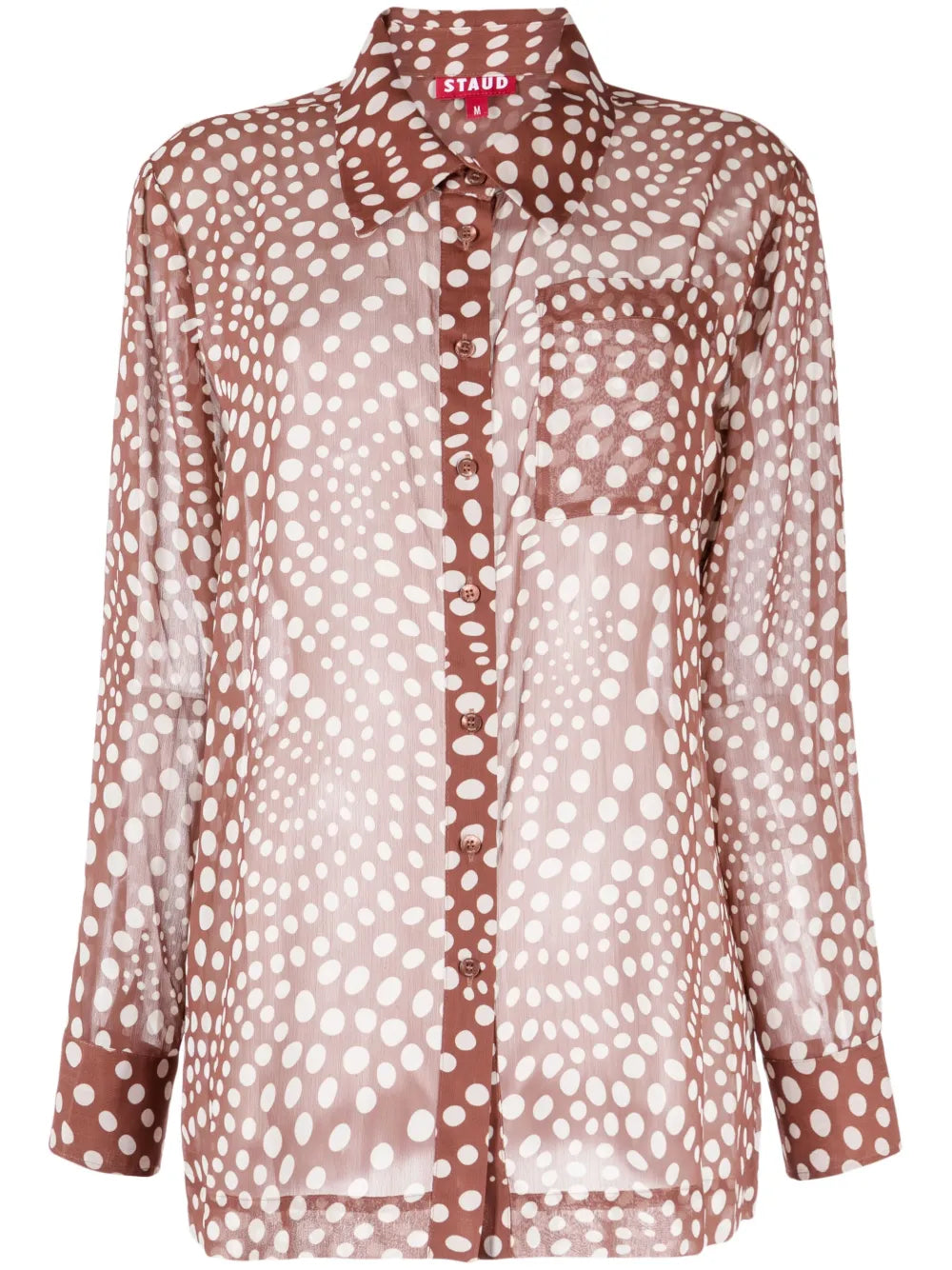 Graphic-Print Semi-Sheer Shirt
