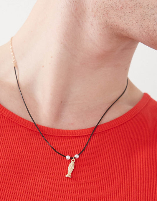 Unisex Fish Charm Necklace
