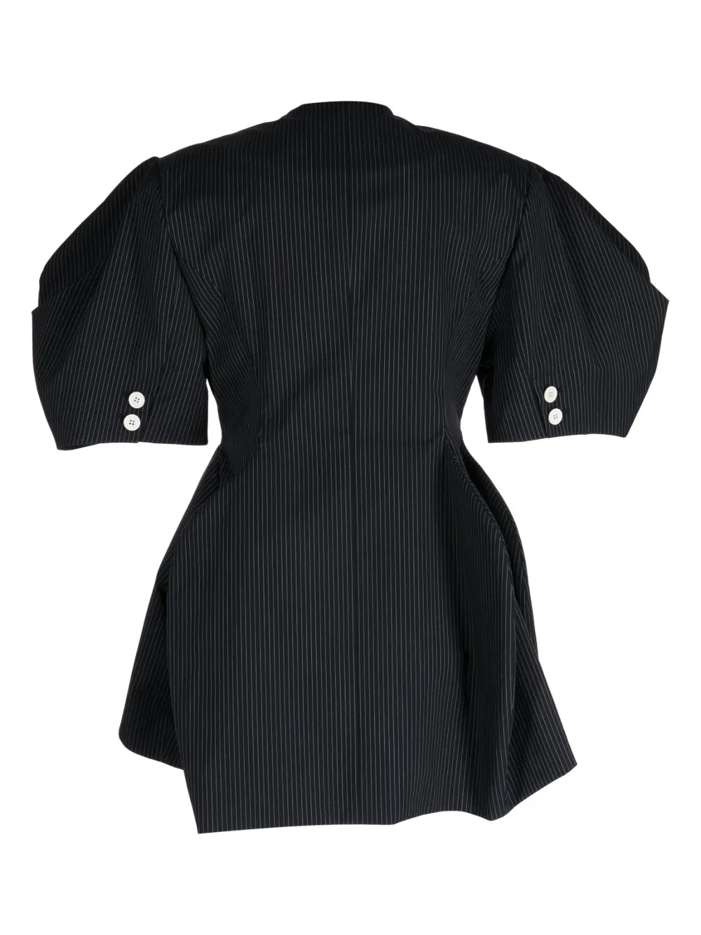 Pinstripe Short-Sleeve Blouse