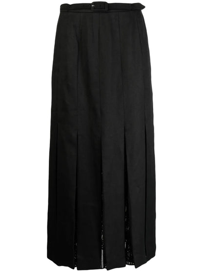 Edith Pleated Linen Skirt