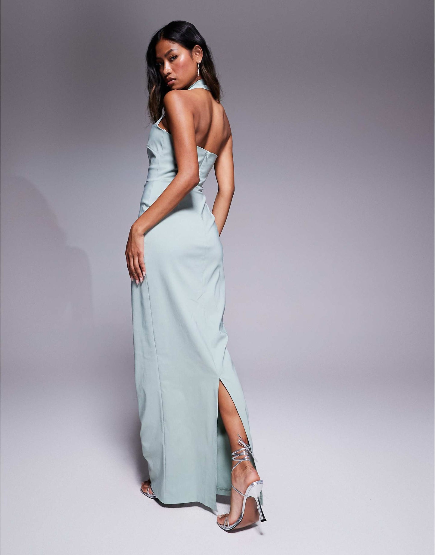 Halterneck Strap Bodycon Maxi Dress