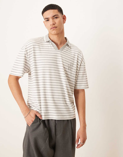 Boxy Oversized Polo With Chest Logo