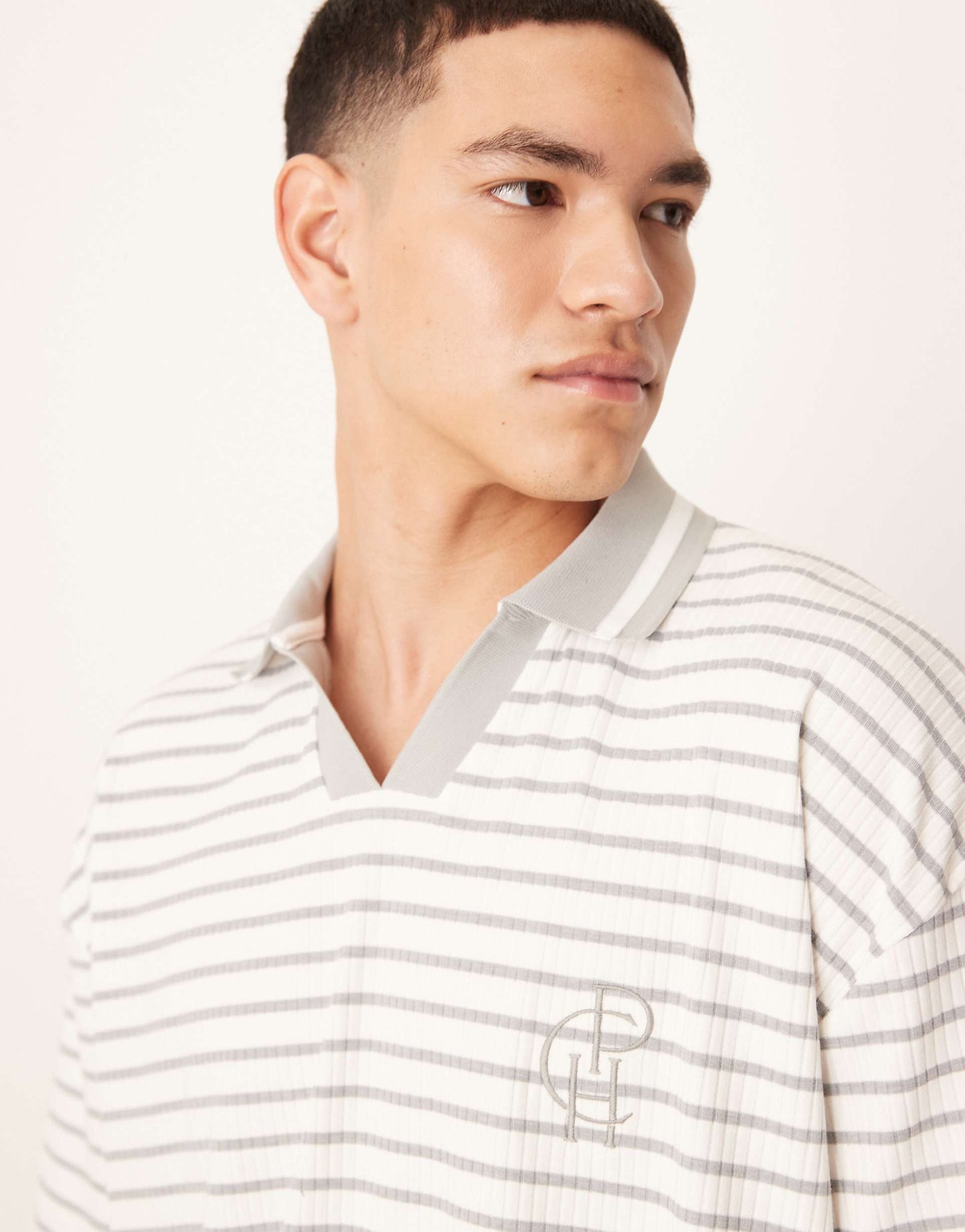 Boxy Oversized Polo With Chest Logo