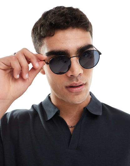 Metal Frame Round Sunglasses
