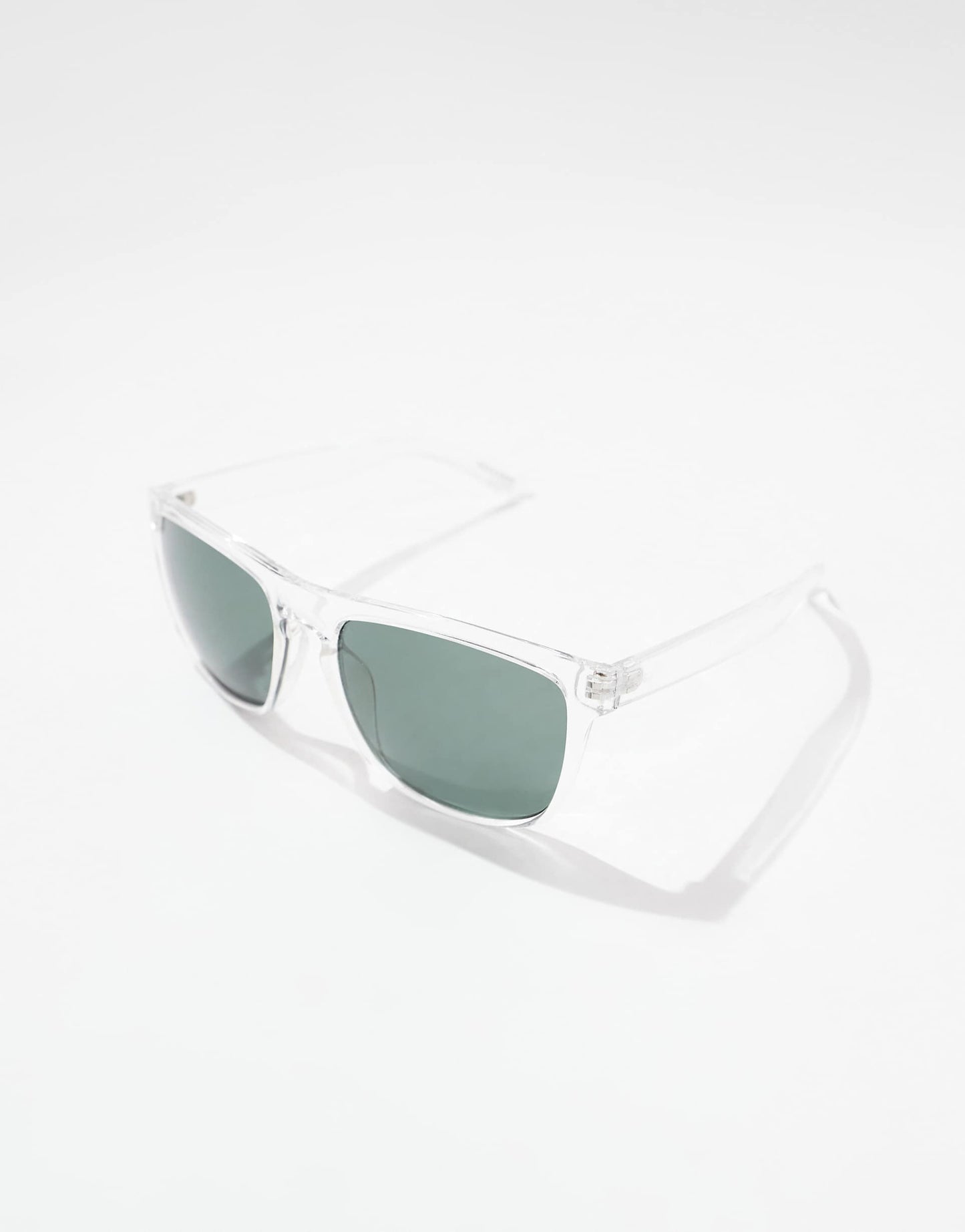 Clear Frame Retro Square Sunglasses With Tinted Lens