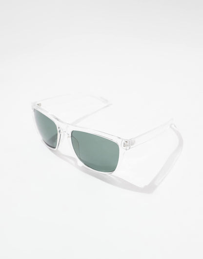 Clear Frame Retro Square Sunglasses With Tinted Lens