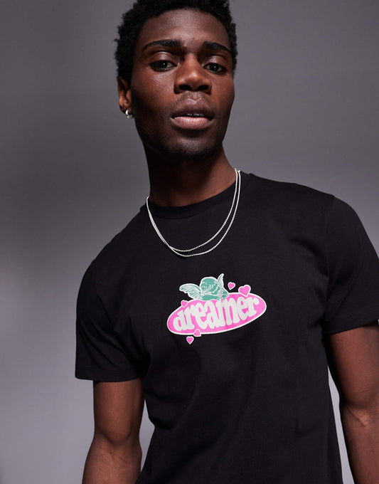 Boxy T-Shirt With Text Graphic