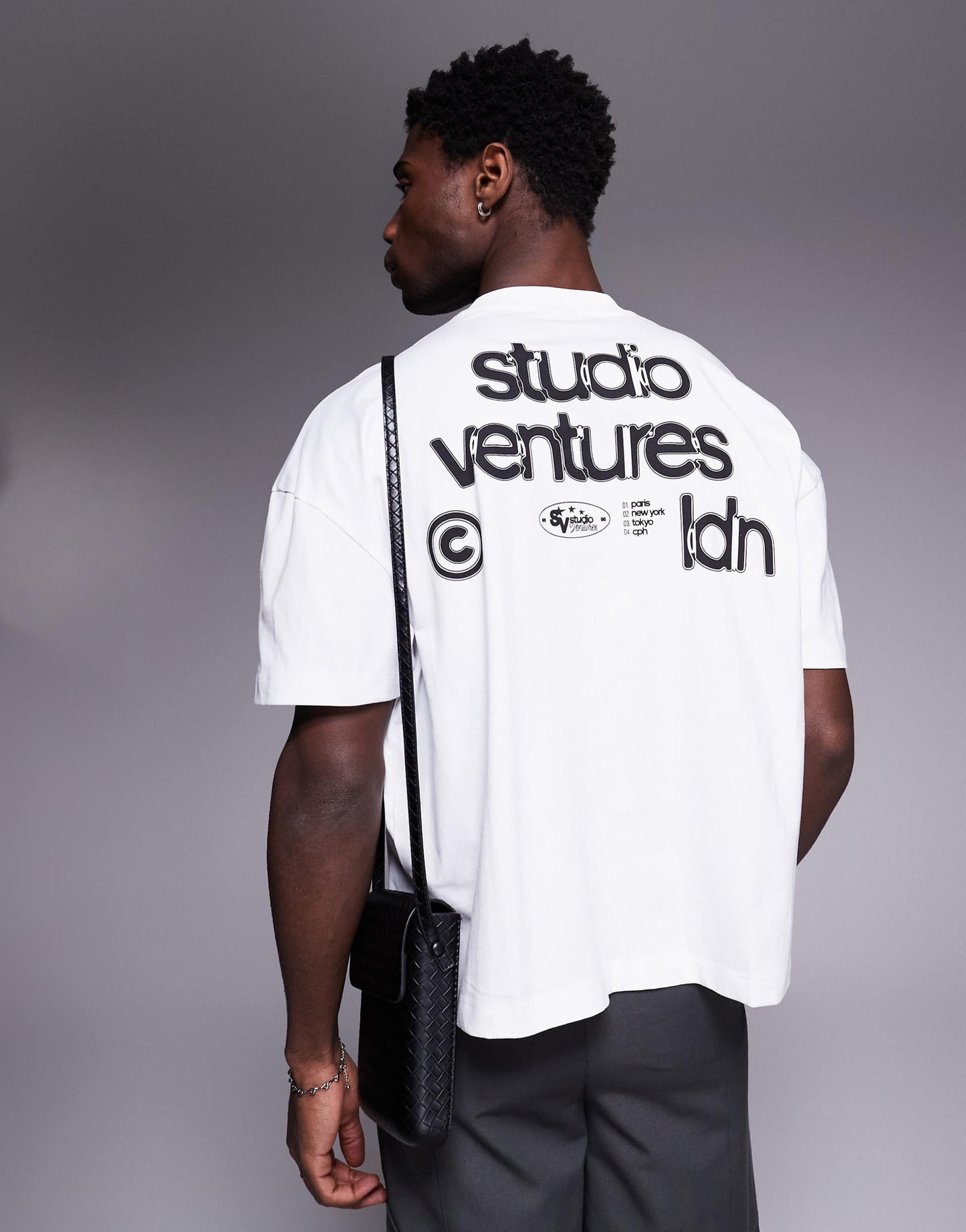 Boxy Oversized T-Shirt With Dropped Shoulder And Text Graphic