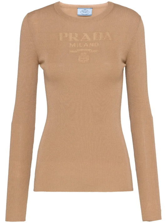 Logo-Intarsia Wool Jumper