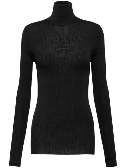 Logo-Intarsia Roll-Neck Jumper