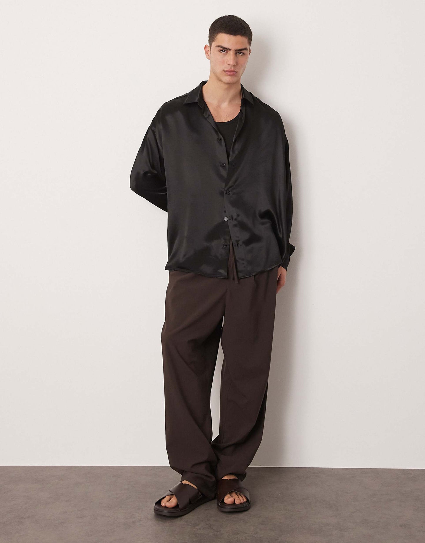 Volume Oversized Satin Shirt