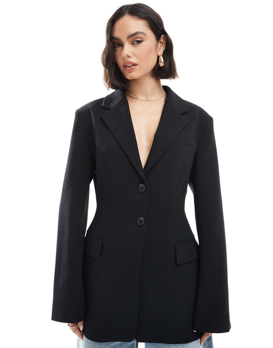 Tailored Cinch Waist Blazer
