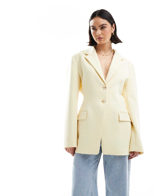 Tailored Cinch Waist Blazer