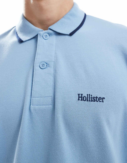 Logo Detail Polo Top With Contrast Seam Collar