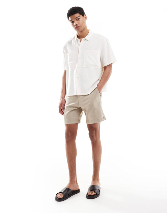 Linen Above The Knee Short