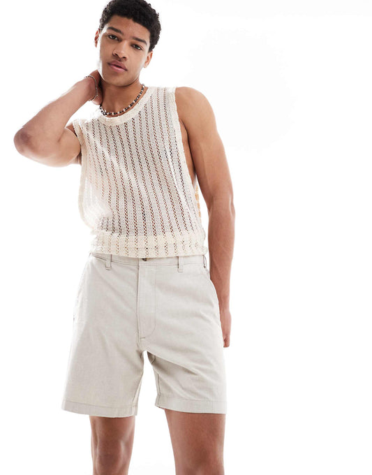 Linen Above The Knee Short