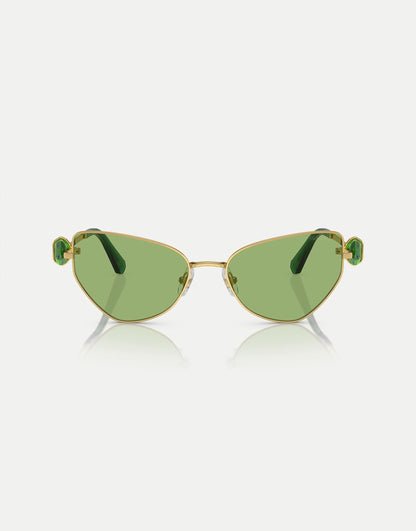 Sk7003 Irregular Sunglasses With Green Lens