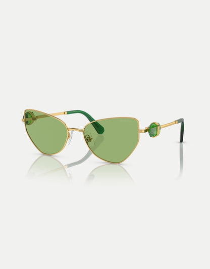 Sk7003 Irregular Sunglasses With Green Lens