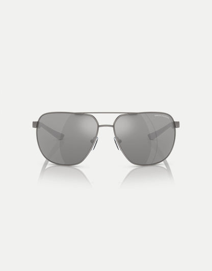 Ax2047S Round Polarised Sunglasses With Grey Mirrored Lens