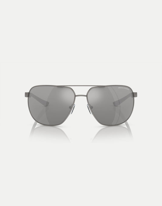 Ax2047S Round Polarised Sunglasses With Grey Mirrored Lens