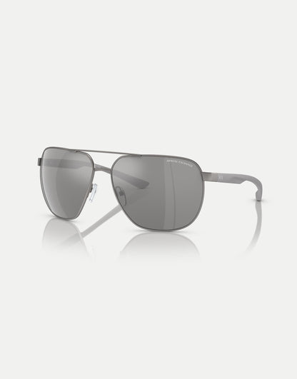 Ax2047S Round Polarised Sunglasses With Grey Mirrored Lens