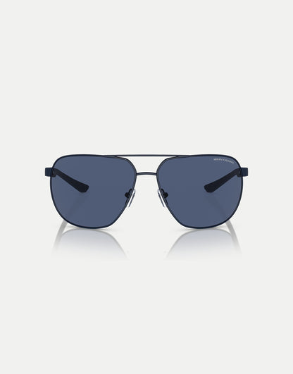 Ax2047S Round Sunglasses With Blue Lens