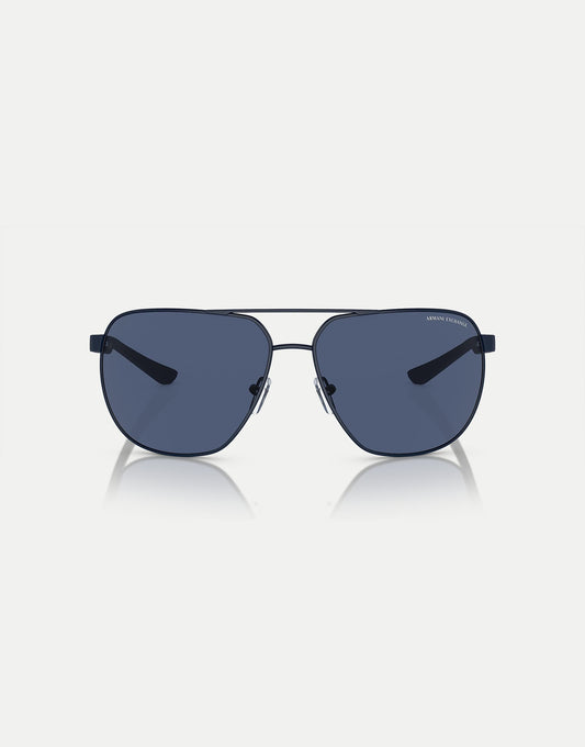 Ax2047S Round Sunglasses With Blue Lens