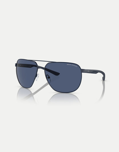 Ax2047S Round Sunglasses With Blue Lens